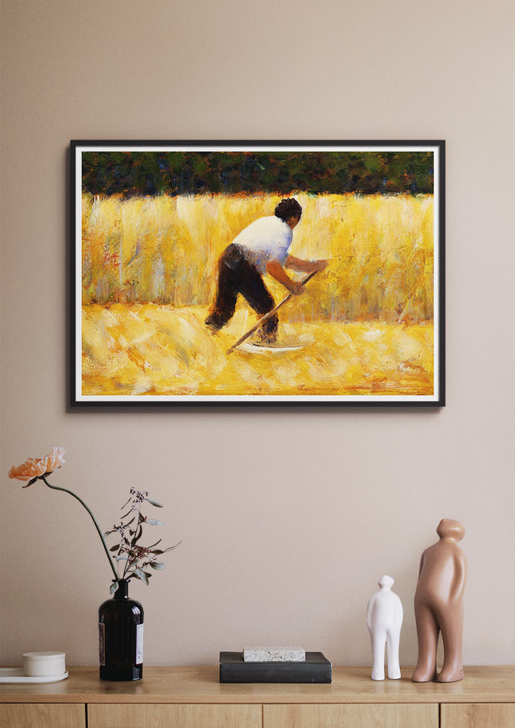 Georges Seurat art print featuring his painting 'The Mower'.