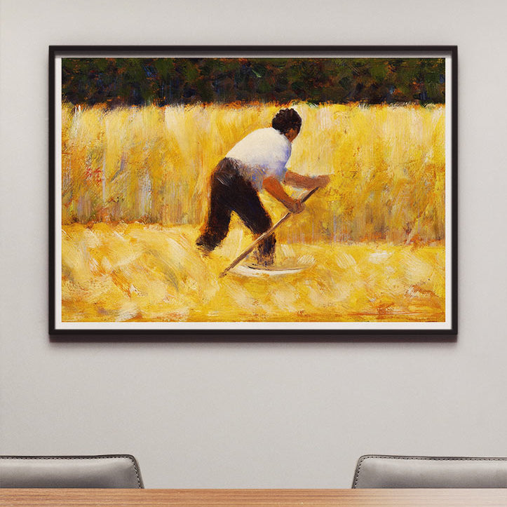 Georges Seurat art print featuring his painting 'The Mower'.