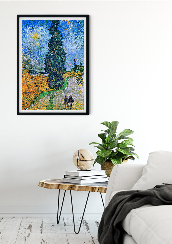 Vincent van Gogh Art Print - Road with Cypress and Star