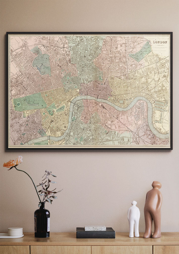 Vintage London Map 1879