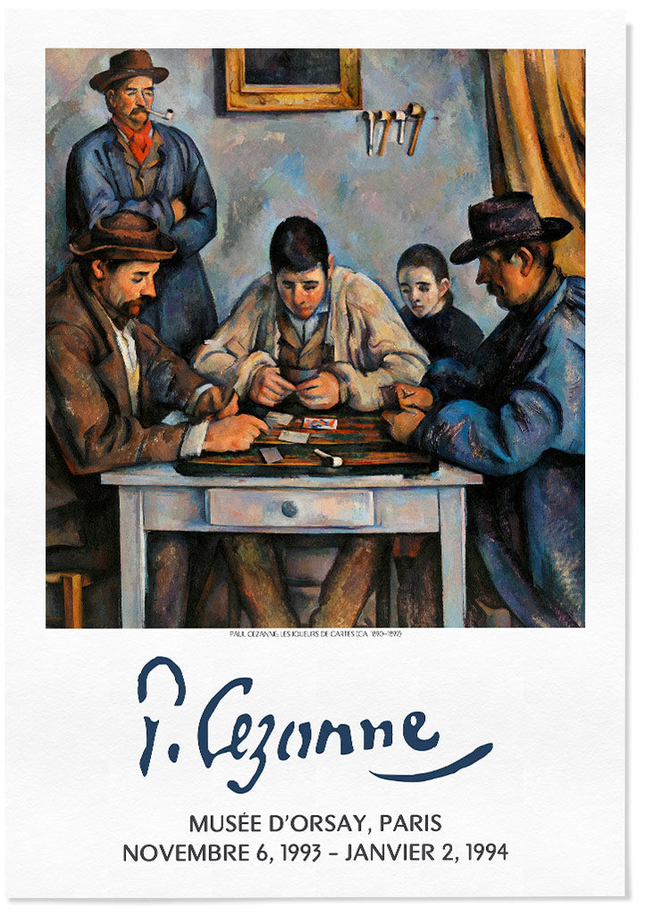 Cezanne Card Plaayers painting, vintage art exhibition poster