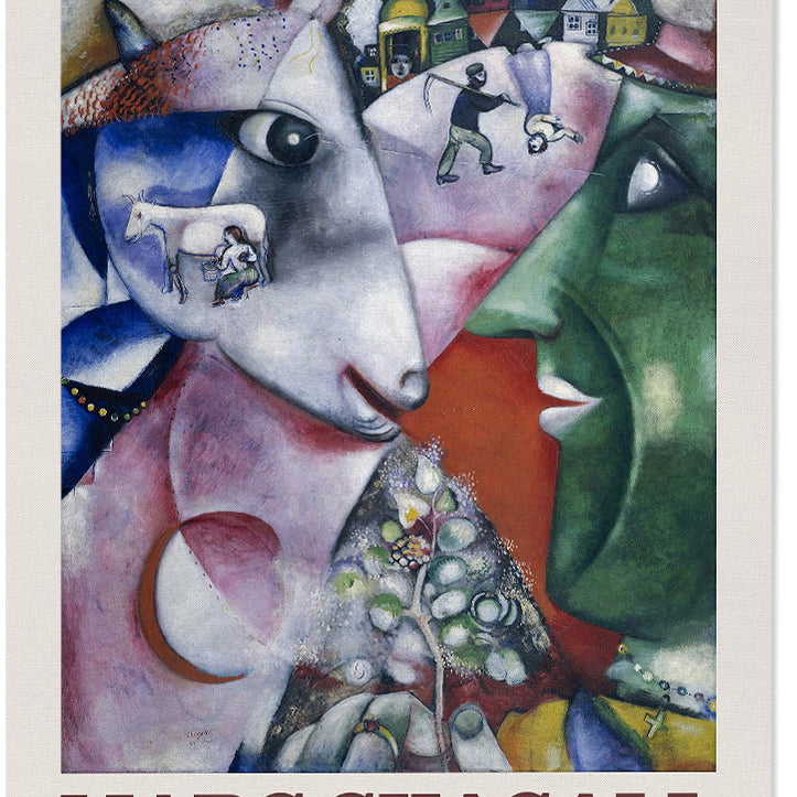 Marc Chagall art print, exhibition poster, I and the Village painting