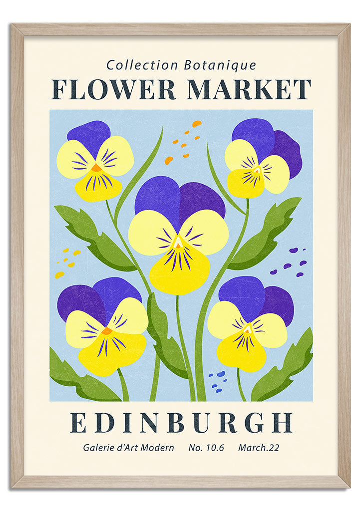 Flower Market Poster Edinburgh Vintage Floral Print Posterist