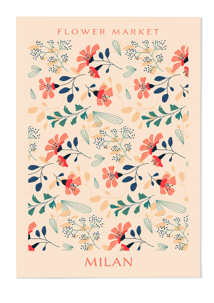 Flower Market Poster Milan