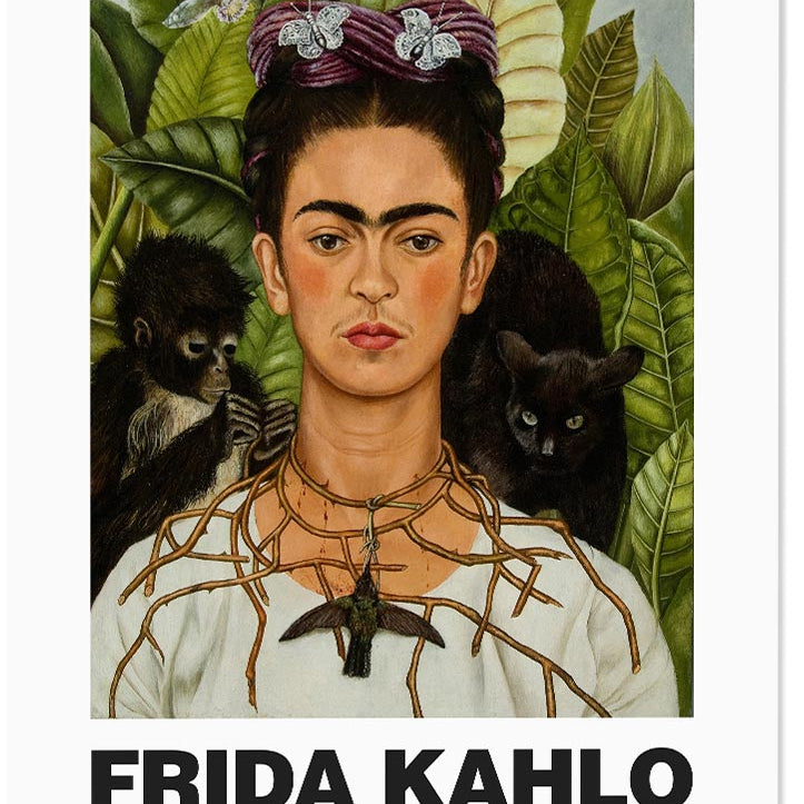 Frida Kahlo Print - Self Portrait with Thorn Necklace