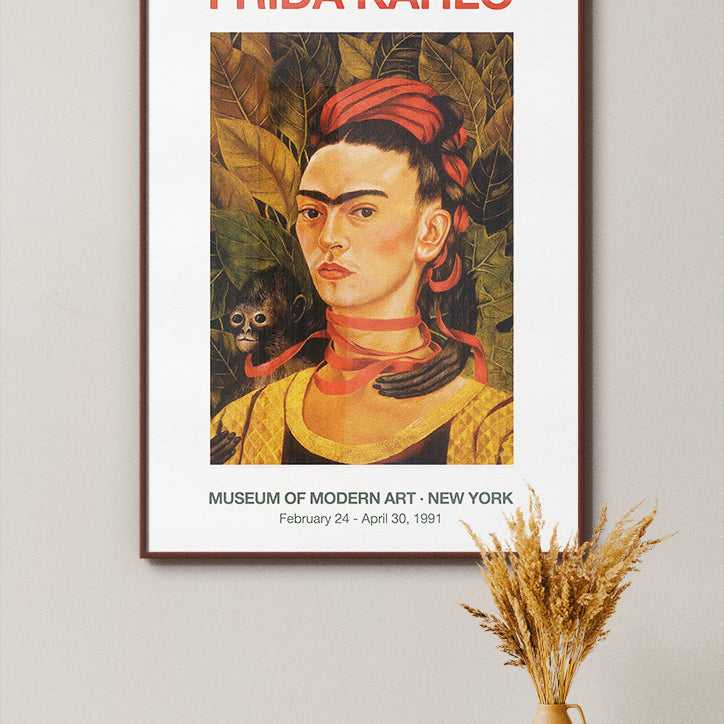 Self Portrait with Monkey by Frida Kahlo Exhibition Poster