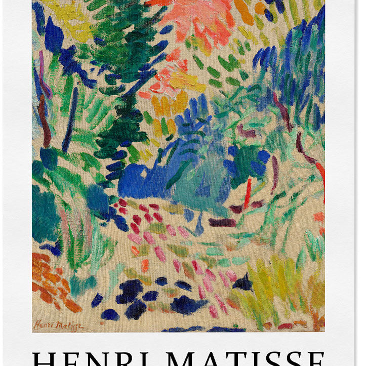 Henri Matisse art poster, featuring his famous painting 'Landscape at Collioure'. 