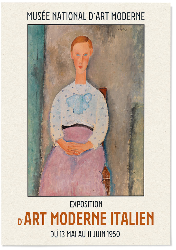 Modigliani Exhibition Poster - Girl with a Polka-Dot Blouse