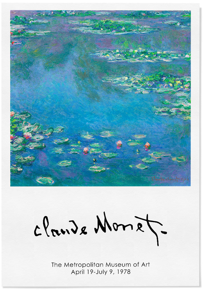 Claude Monet art poster, featuring his masterpiece 'Water Lilies'.