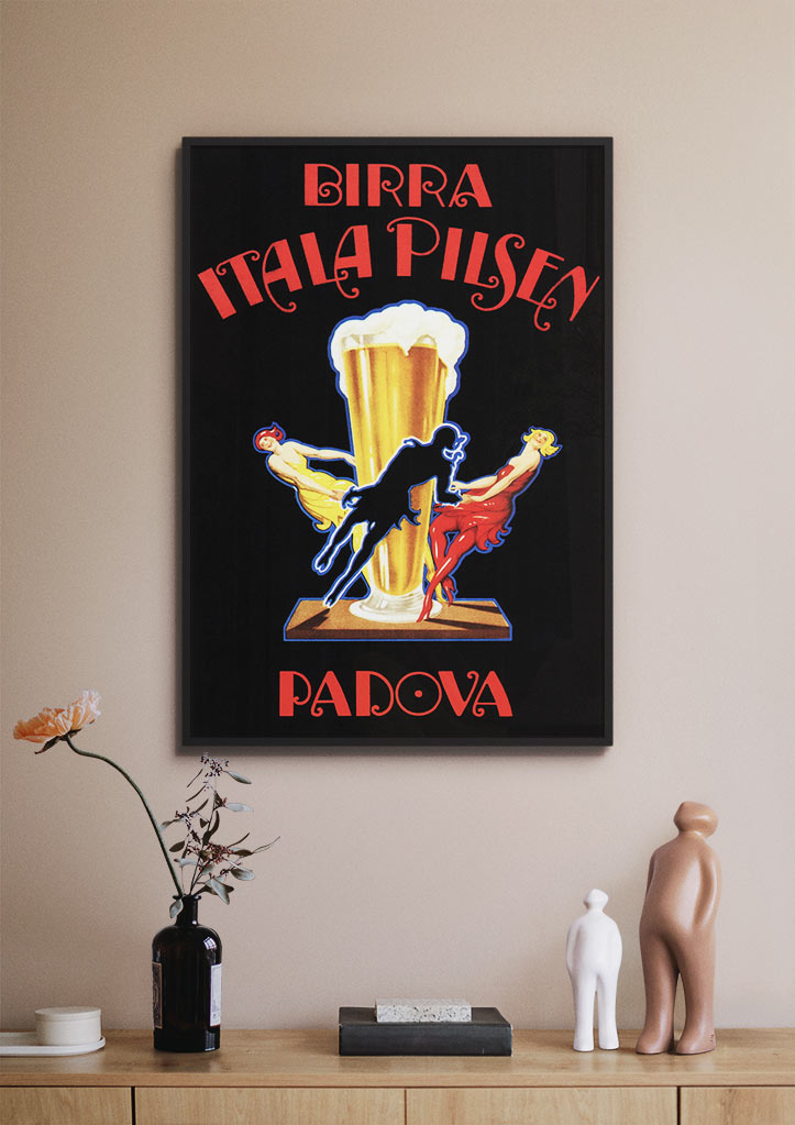 Vintage Italian Beer Advertisement Poster