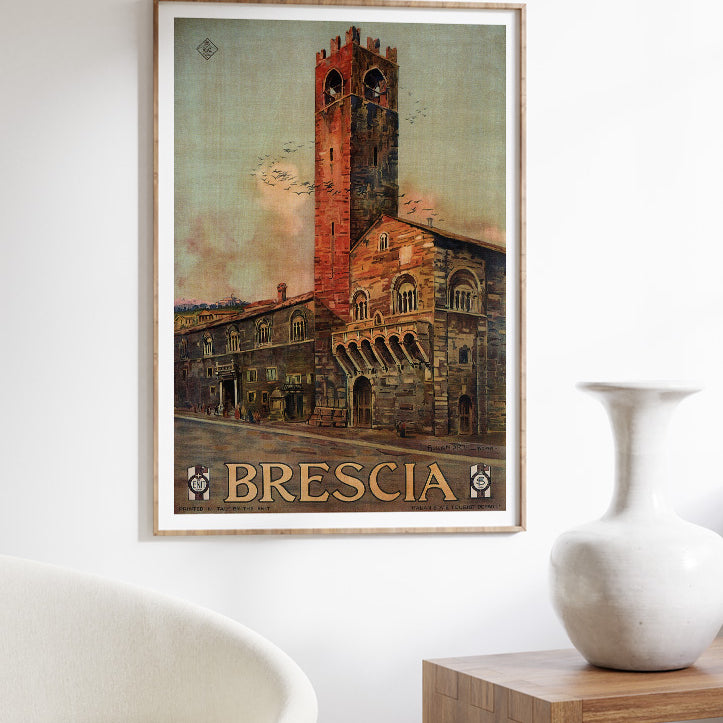 Brescia Italy Vintage Travel Poster