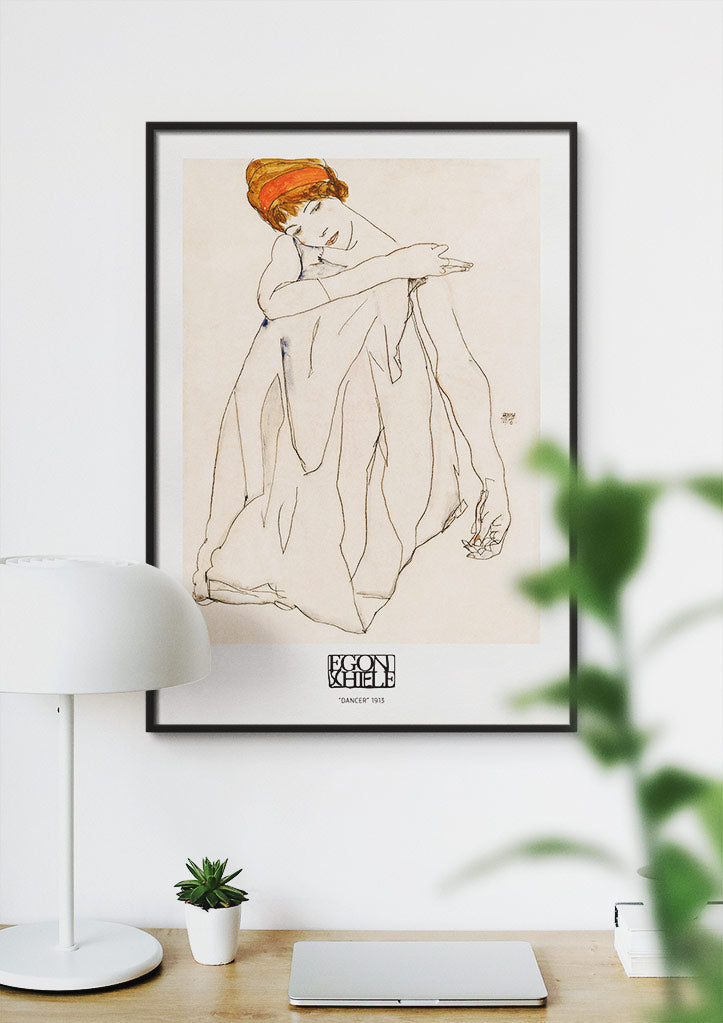 Egon Schiele Art Print - Dancer