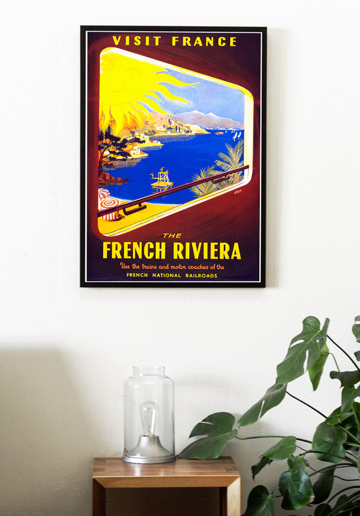 French Riviera Retro Travel Poster
