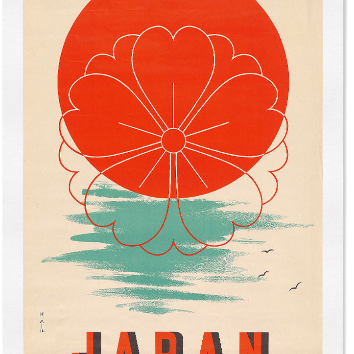 Japanese Travel Poster - Red Sun