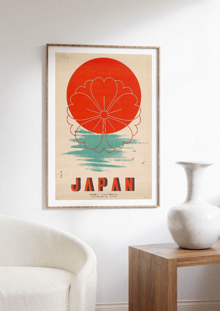 Japanese Travel Poster - Red Sun