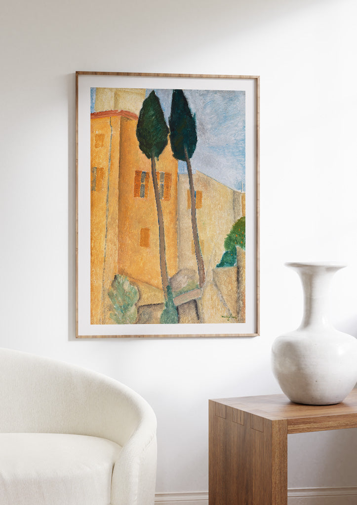 Amedeo Modigliani Art Prints & Posters | Cypresses and Houses – Posterist