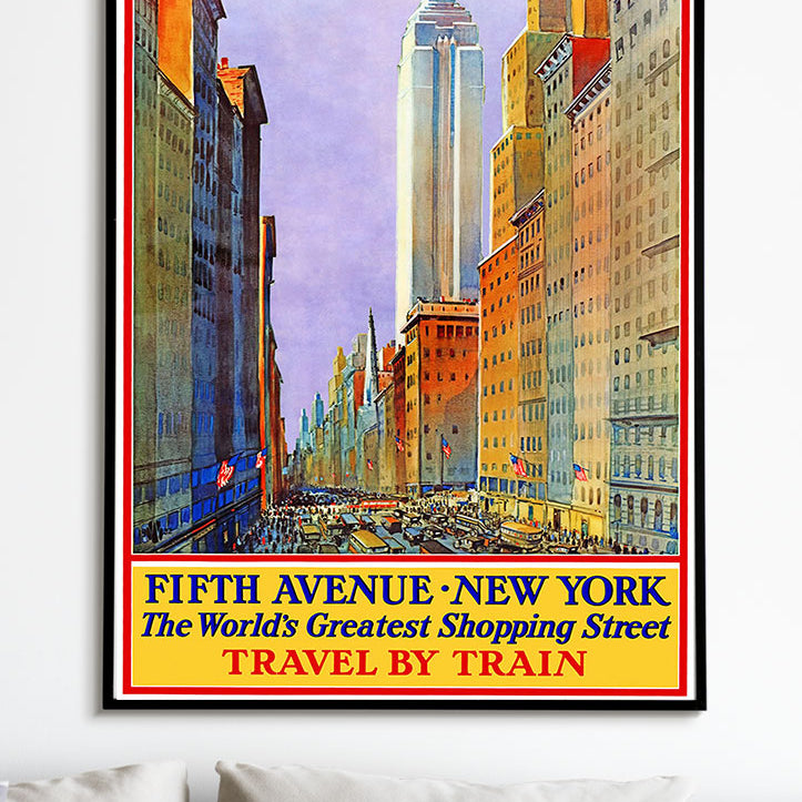 Vintage New York Travel Poster 5th Avenue