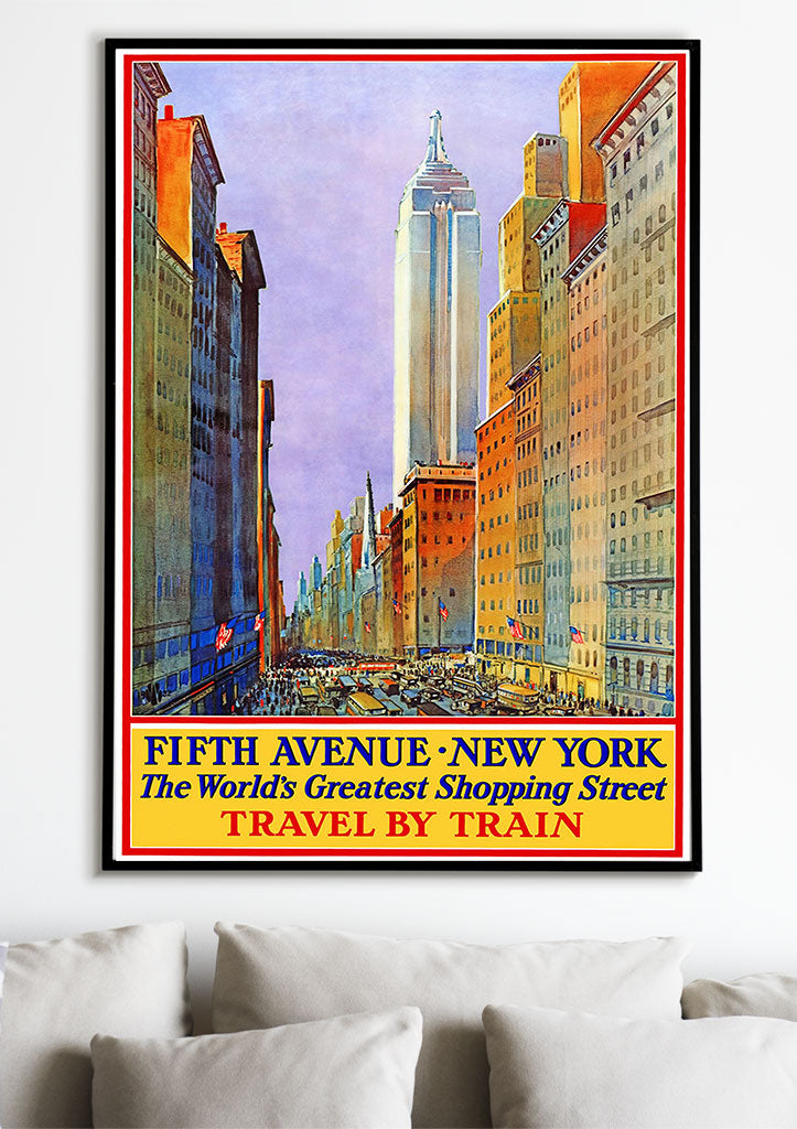 Vintage New York Travel Poster 5th Avenue