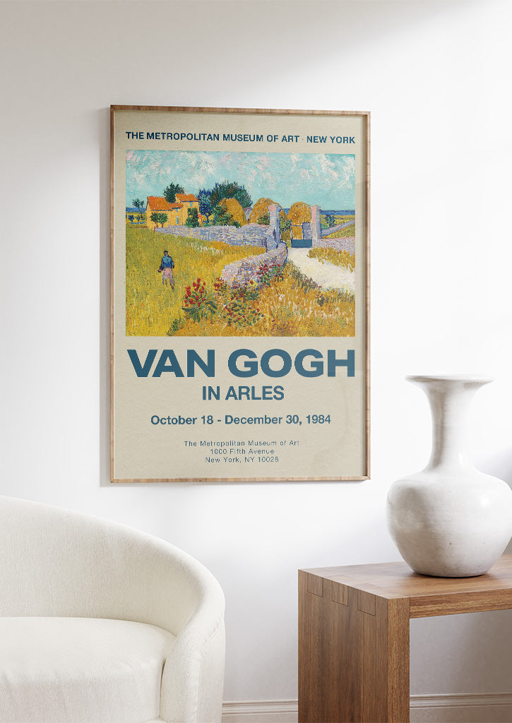 Vincent Van Gogh in Arles Vintage 1984 New York Metropolitan Art Exhibition Poster Vincent Van Gogh in Arles Vintage 1984 New York Metropolitan Art Exhibition Poster