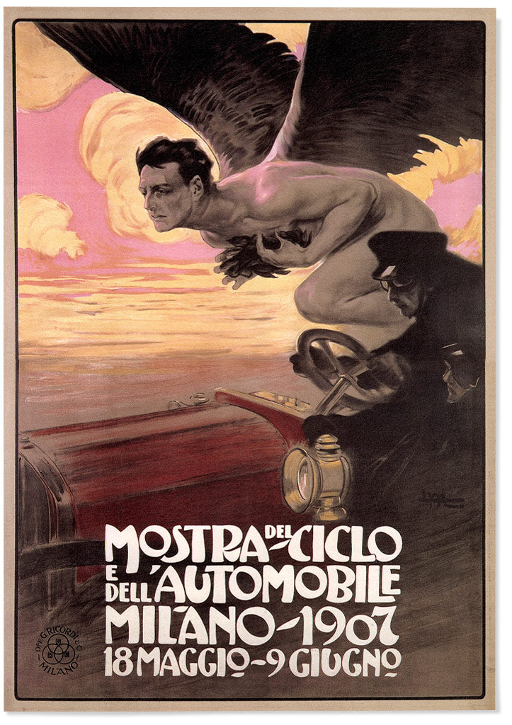 Vintage Style Car Race Poster | Monstra del Cyclo Milano – Posterist