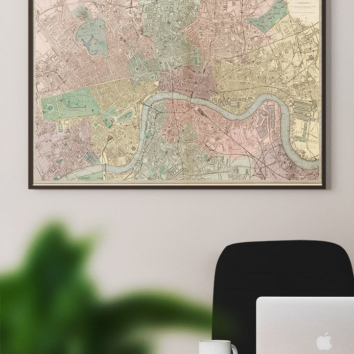 Vintage London Map 1879