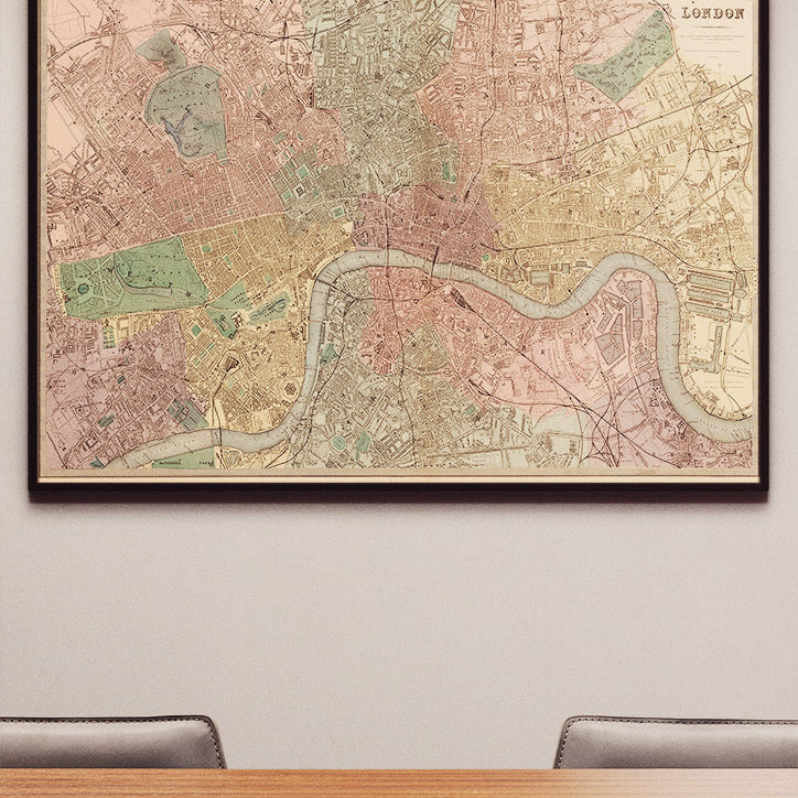Vintage London Map 1879