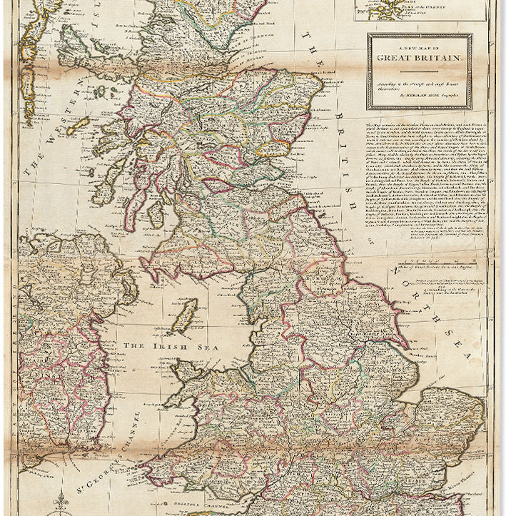 Great Britain Vintage Map 1720