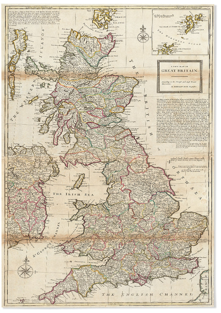 Great Britain Vintage Map 1720