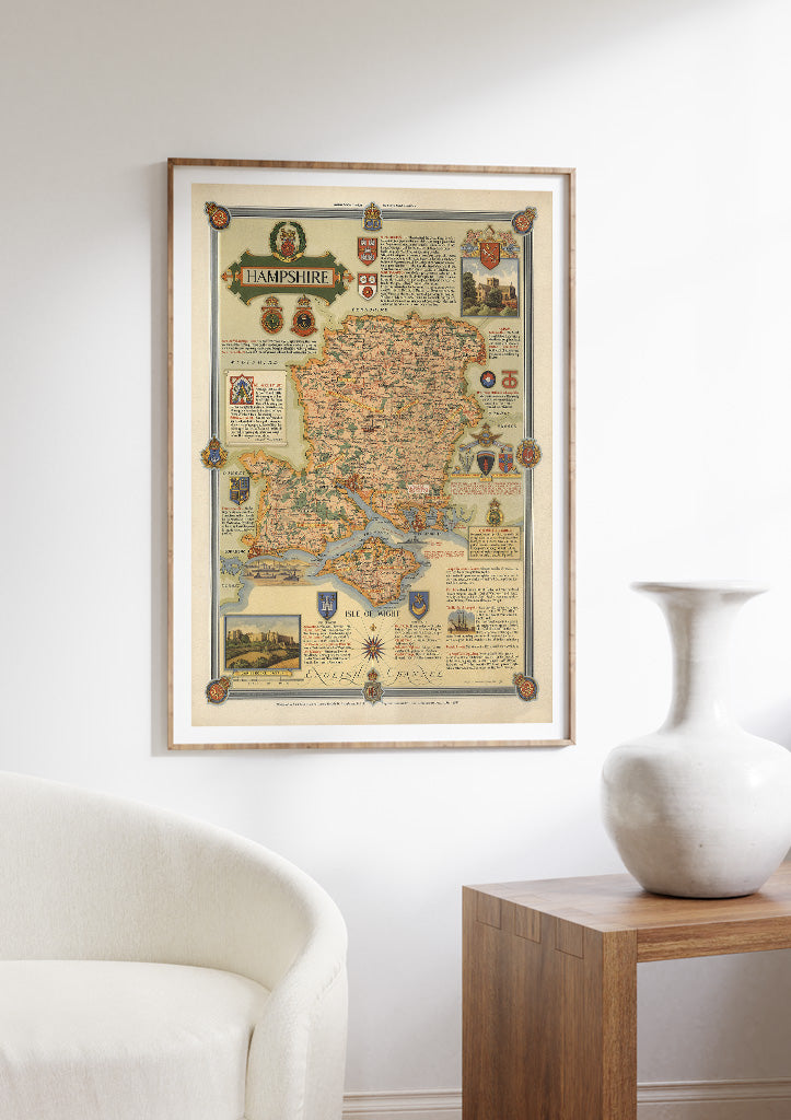 Vintage Hampshire Map