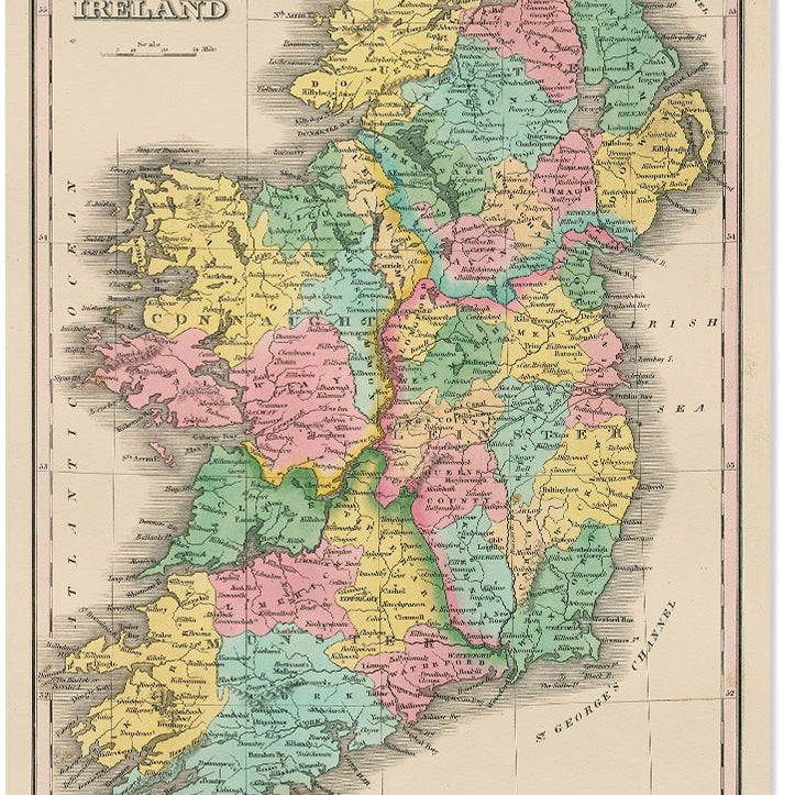 Vintage Map of Ireland