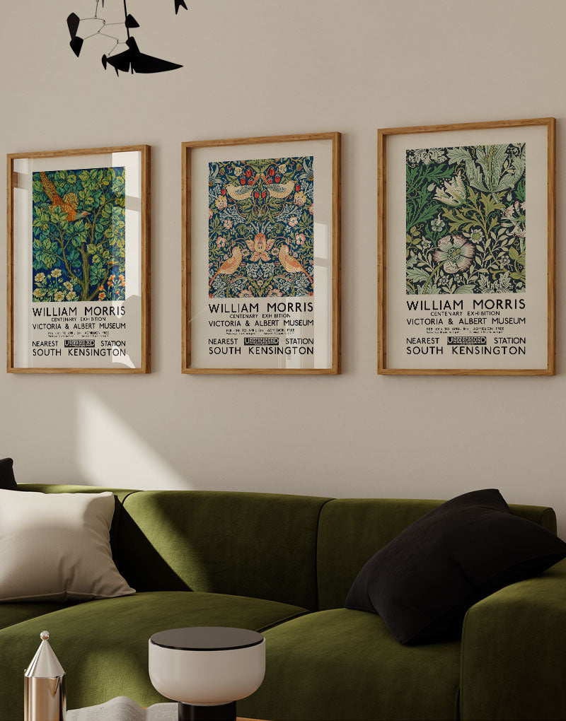 A set of three exhibition posters by William Morris
