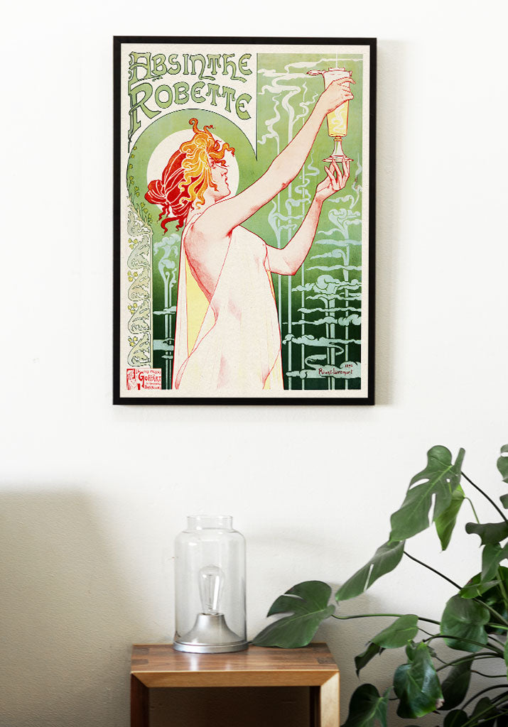 Vintage Absinthe Robette poster Privat Livemont’s artwork