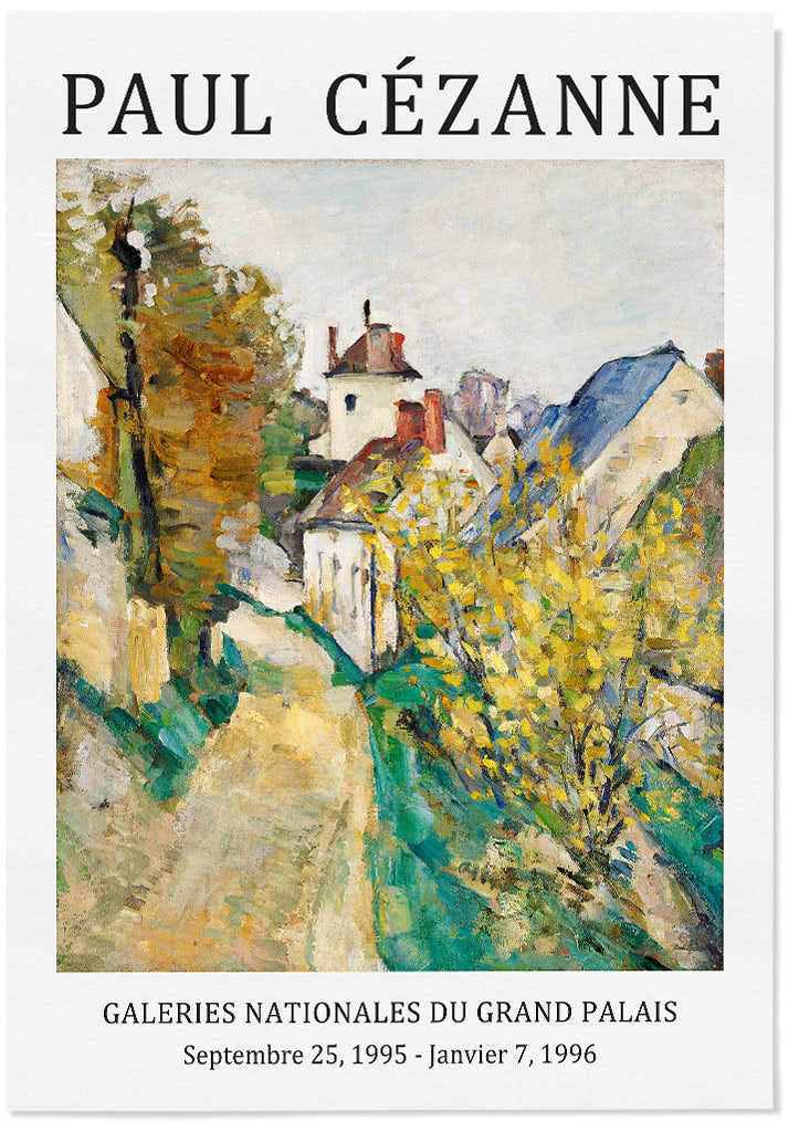 Paul Cezanne art print landscape painting The House of Dr Gachet, mid-century modern art exhibition painting