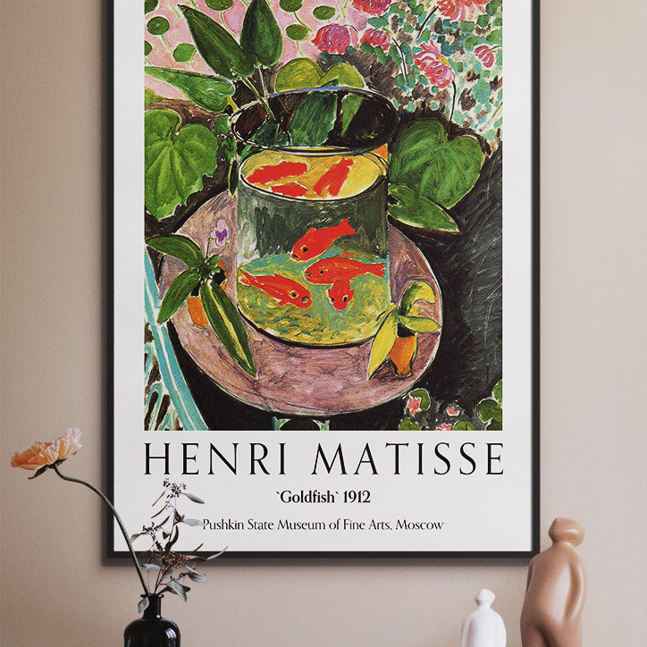 Henri Matisse art poster, featuring his painting The Goldfish. 