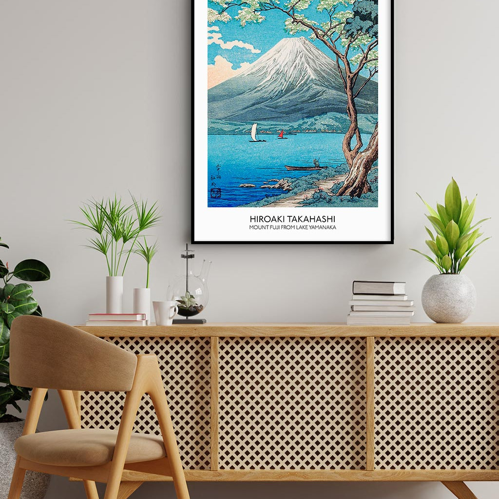 Japanese Art Print - Mount Fuji from Lake Yamanaka