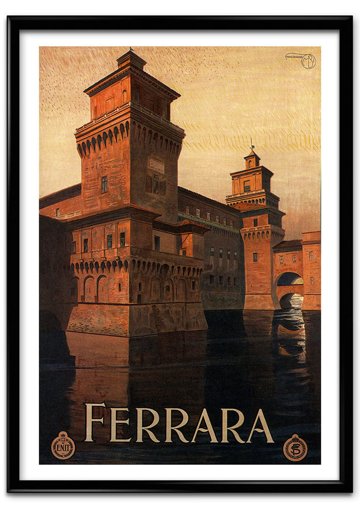 Ferrara, Italy Vintage Travel Poster