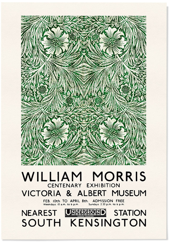 William Morris Exhibition Poster - Green Marigold