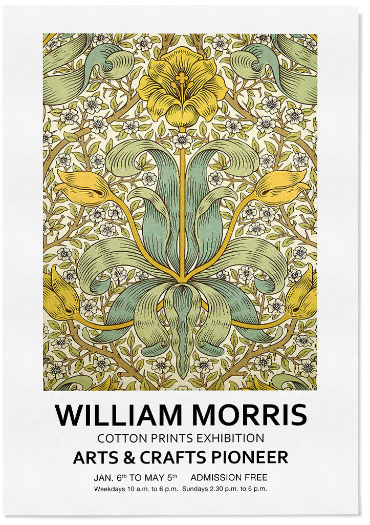 'Spring Thicket'. A beautiful exhibition poster by William Morris.